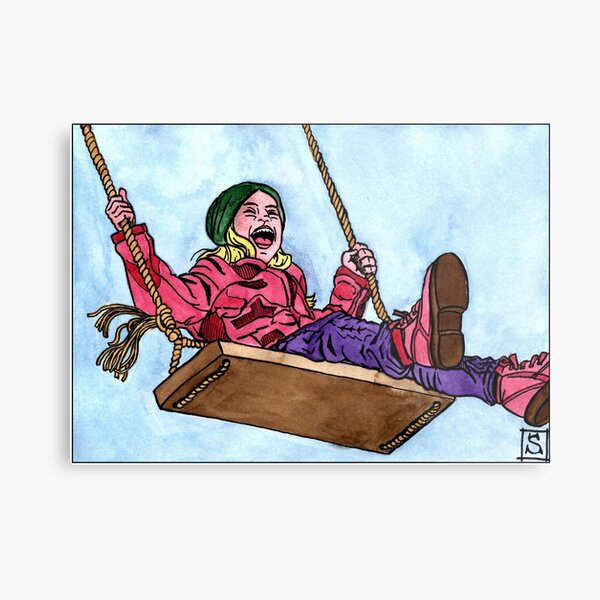 La fille sur la balançoire Impression métallique