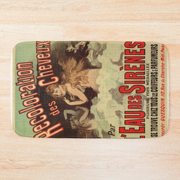 Item preview, Vintage 1890s Mermaid French Hair Dye ad by Cheret designed and sold by aapshop.