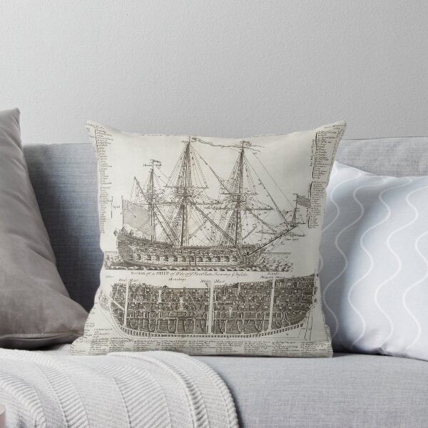 Item preview, Antique Diagram of a Ship of War - War Ship designed and sold by Paul David Wilson.