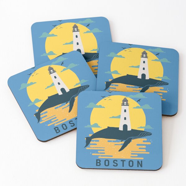 Item preview, Nautical Boston Lighthouse Whale Sunset designed and sold by kiwi91.