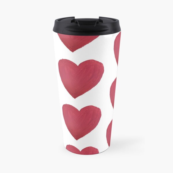 Hand Painted Red Valentine’s Day Heart Travel Mug