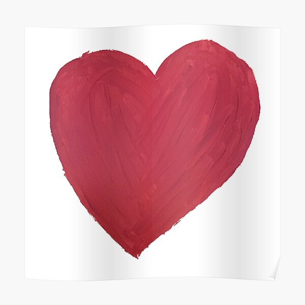 Hand Painted Red Valentine’s Day Heart Poster