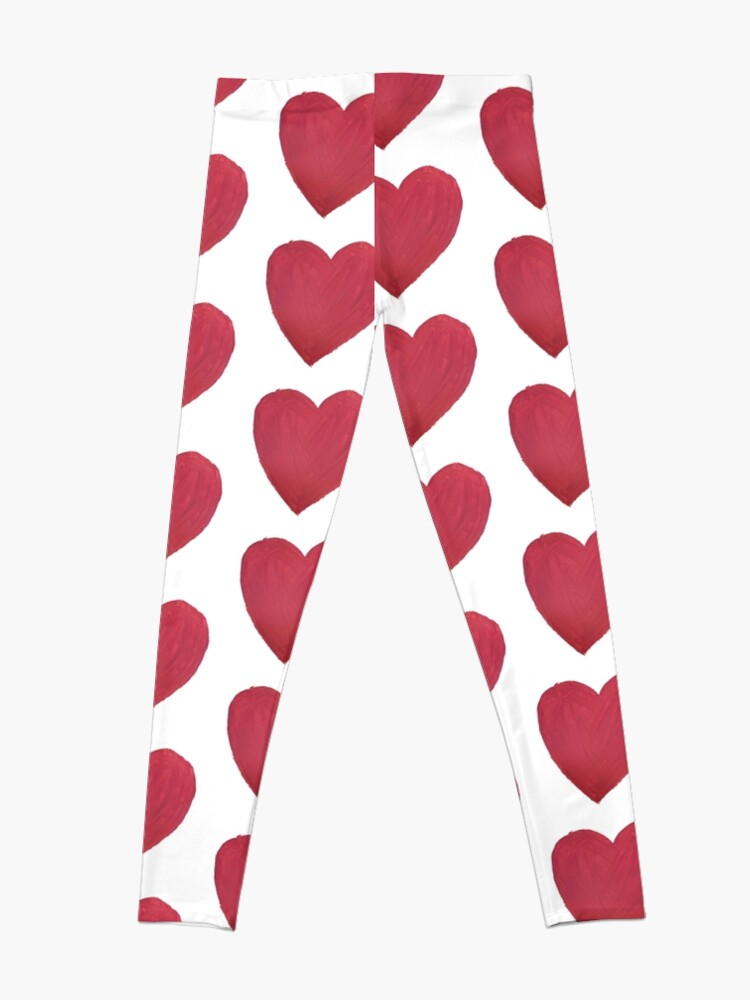 Alternate view of Hand Painted Red Valentine’s Day Heart Leggings