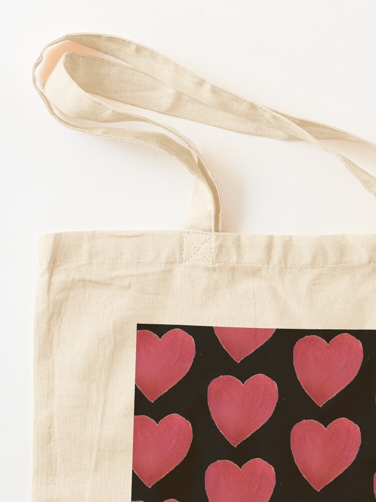 Alternate view of Hand Painted Red Valentine’s Day Heart Tote Bag