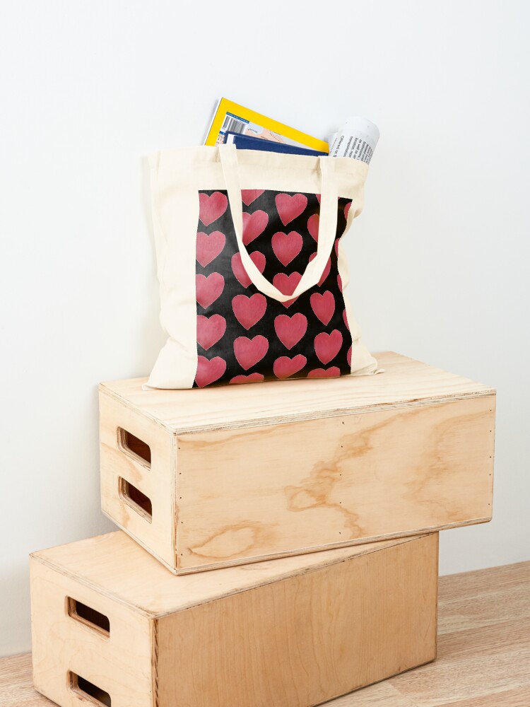 Alternate view of Hand Painted Red Valentine’s Day Heart Tote Bag