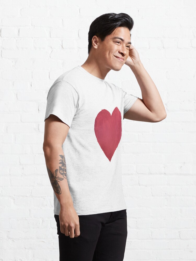 Alternate view of Hand Painted Red Valentine’s Day Heart Classic T-Shirt
