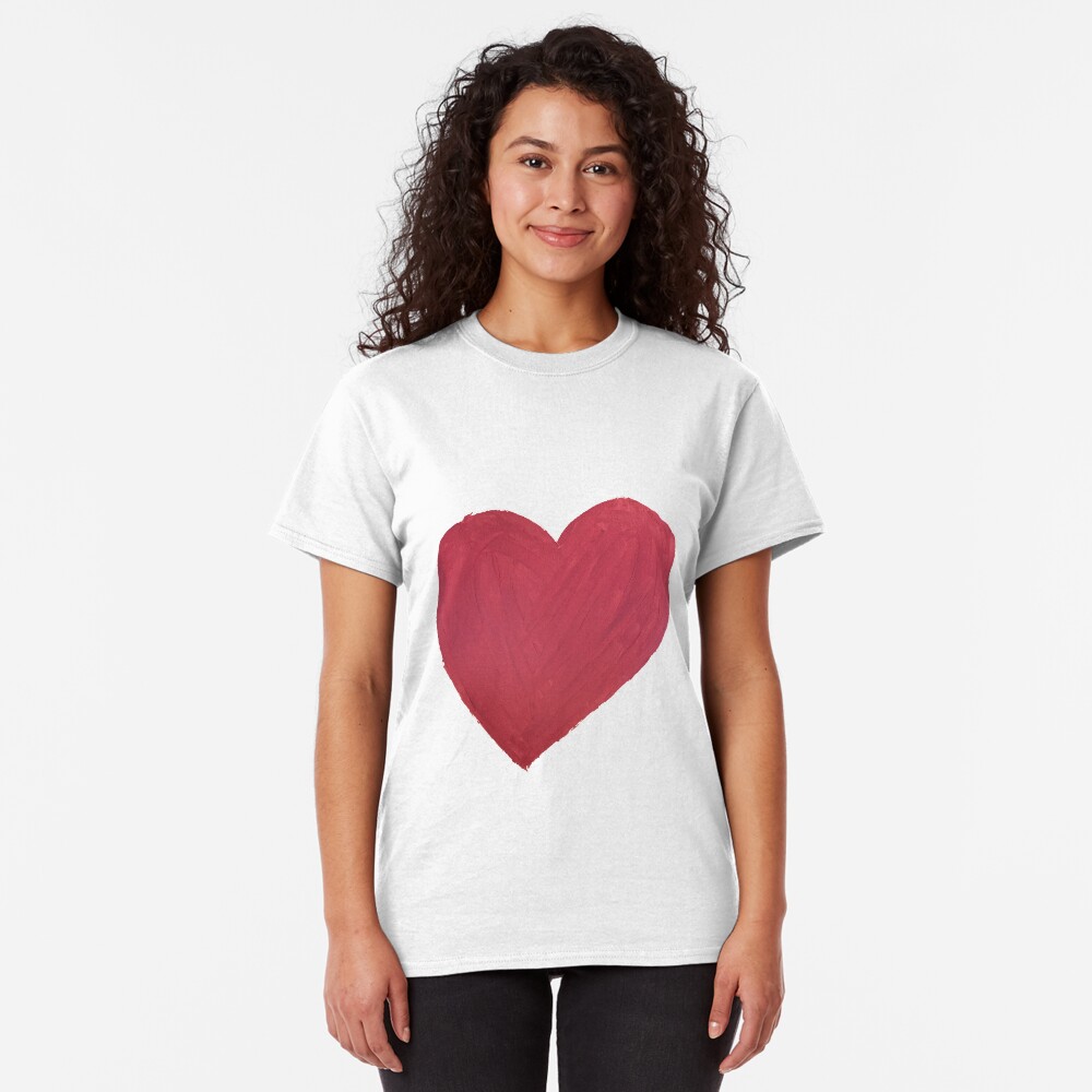 Hand Painted Red Valentine’s Day Heart Classic T-Shirt