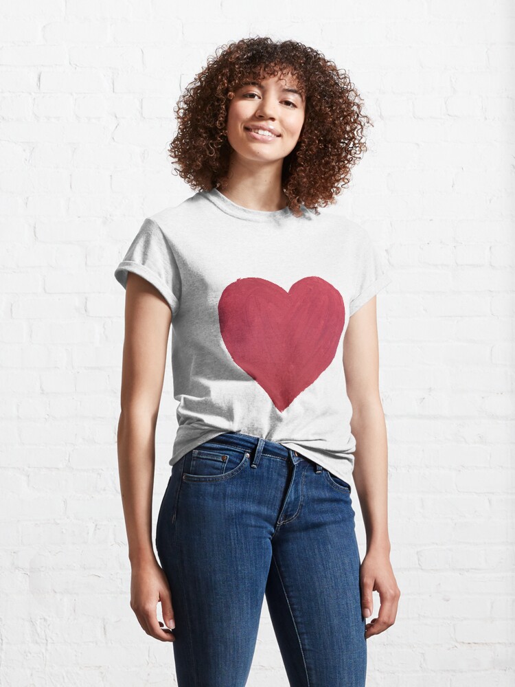 Alternate view of Hand Painted Red Valentine’s Day Heart Classic T-Shirt