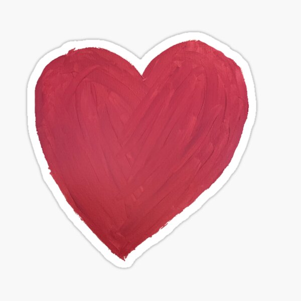 Hand Painted Red Valentine’s Day Heart Sticker