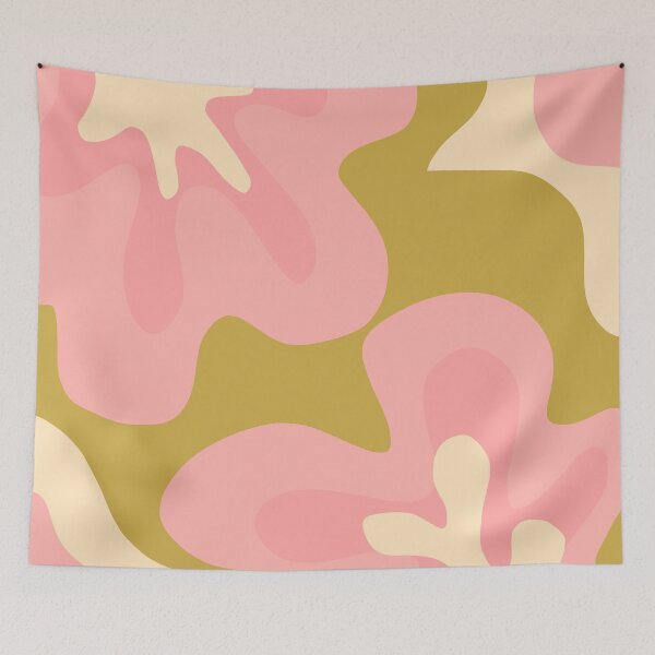 Item preview, Flower Power Retro Abstract Pattern in Pink and Gold designed and sold by kierkegaard.