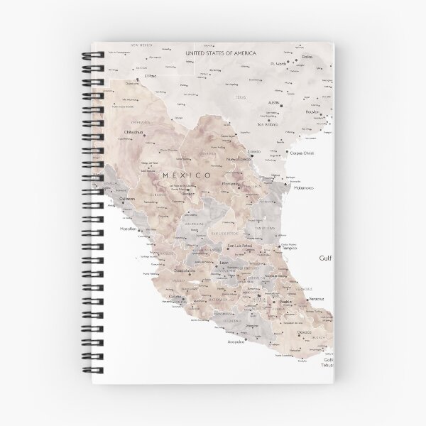 Item preview, Detailed map of Mexico in neutral watercolor designed and sold by blursbyai.