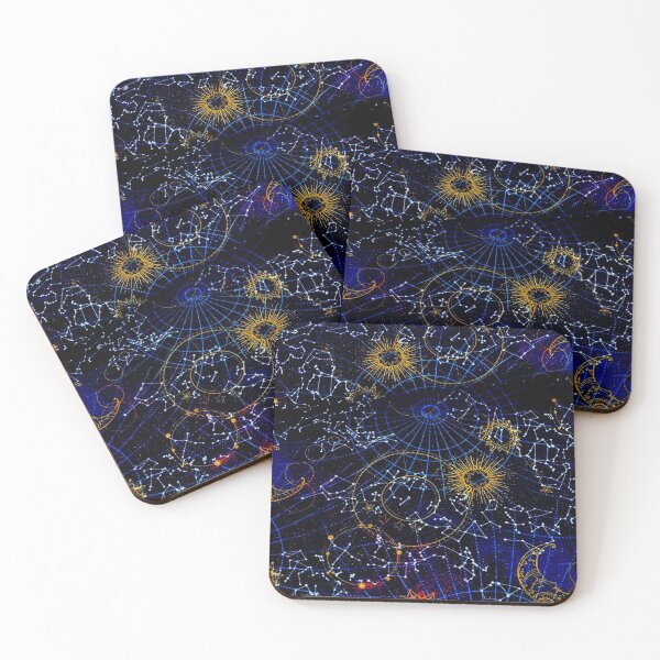 Item preview, UNIVERSE : Abstract Stars Planets and Moon Print designed and sold by posterbobs.