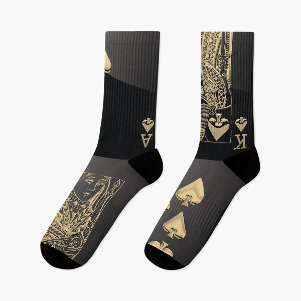 Item preview, Royal Straight Flush of Spades in Gold over Black No.1 designed and sold by Serge Averbukh Art Studio.