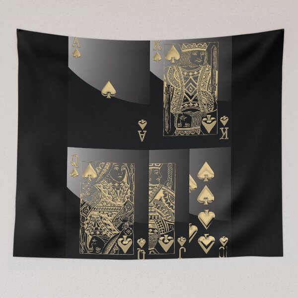 Item preview, Royal Straight Flush of Spades in Gold over Black No.1 designed and sold by Serge Averbukh Art Studio.