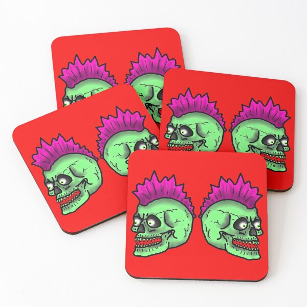 Item preview, Pink and Green Punk Skulls designed and sold by Hoye.