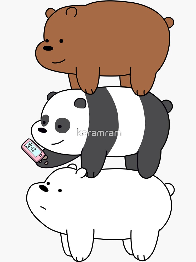 We Bare Bears™ Grizzly Panda And Ice Bear Sticker By Karamram 9243