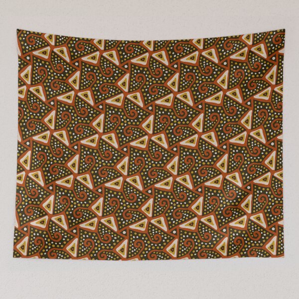 Item preview, Brown, Beige, Golden Brown, and Black Pattern in Dots and Triangles designed and sold by Kashabu.