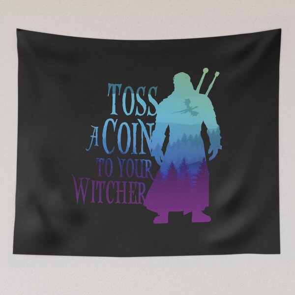Item preview, Toss a Coin to Your Witcher - blue silhouette designed and sold by RackhamGreg.