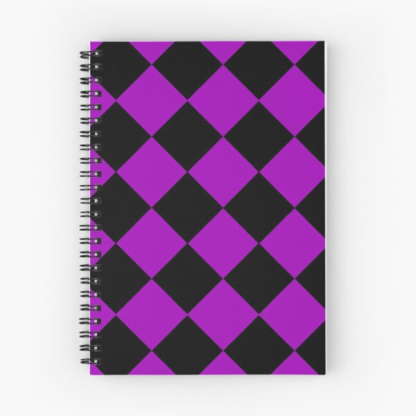 Item preview, Retro 80s Purple and Black Checkerboard Diamonds, Large-Size Repeating Pattern designed and sold by Nicolette Olivier.