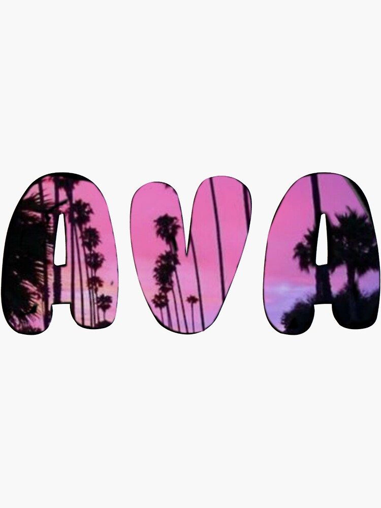 "ava name sunset palm tree sticker" Sticker for Sale by th3a Redbubble