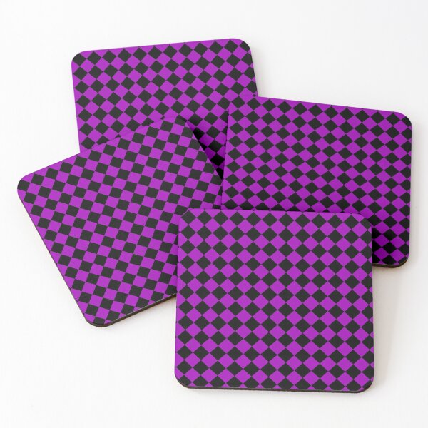 Item preview, Retro 80s Purple and Black Checkerboard Diamonds, Small-Size Repeating Pattern designed and sold by Nicolette Olivier.