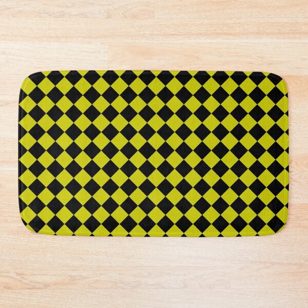 Item preview, Retro 80s Yellow and Black Checkerboard Diamonds, Small-Size Repeating Pattern designed and sold by Nicolette Olivier.
