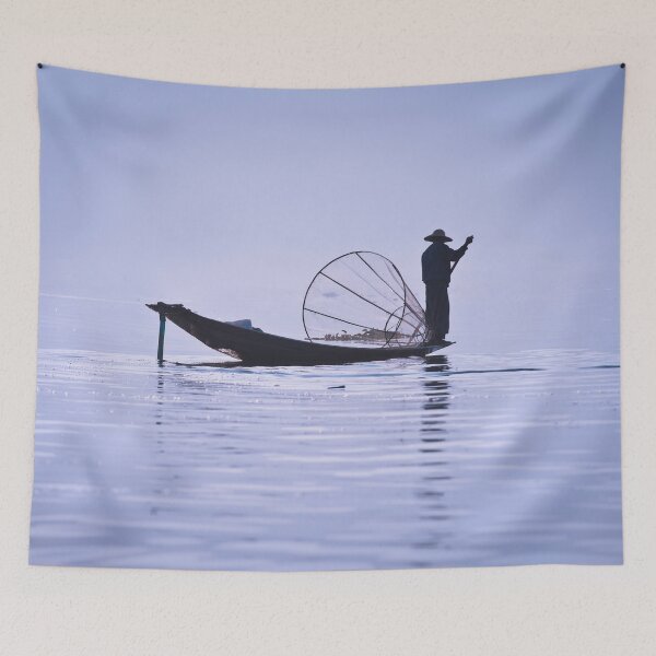 Item preview, FISHERMAN ON INLE LAKE designed and sold by Maria Heyens.