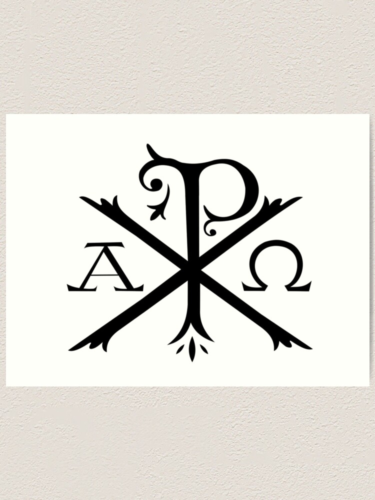 Chi Rho Christian Symbol Alpha and Omega chi-rho-christian-symbol-alpha-and-omega-art-print-for-sale-by-bigberzerk-redbubble