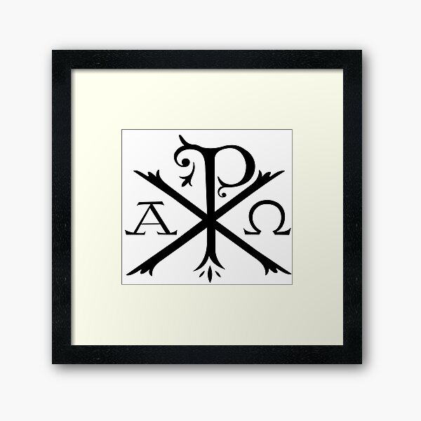 Vista previa del artículo con la obra «Chi Rho Símbolo Cristiano Alfa y Omega», diseñado y vendido por bigberzerk.