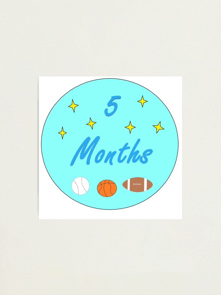 5 Months Baby Months Sticker Photographic Print By Superchele Redbubble