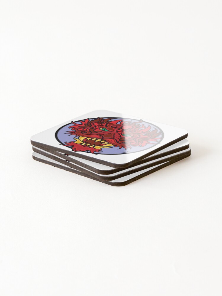 Thumbnail 4 of 5, Coasters (Set of 4), DRAGON HEAD RED designed and sold by HUGH ARMSTRONG III.
