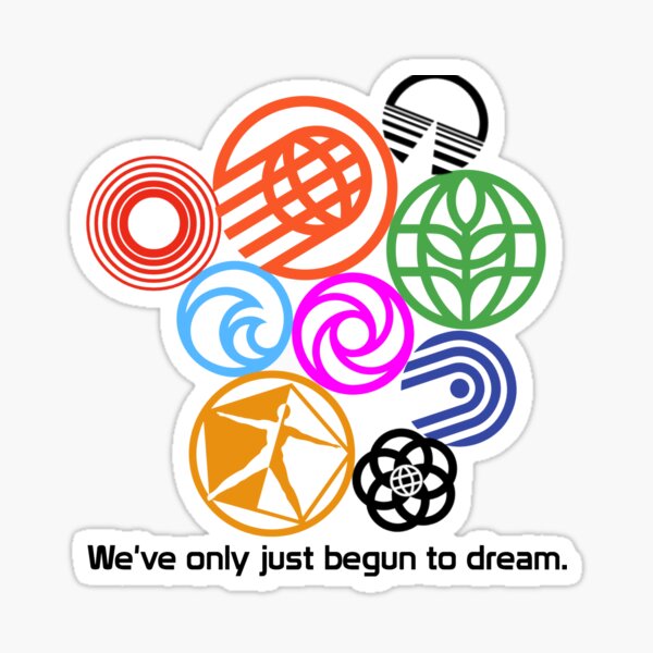 Epcot Center Classic Pavilion Logos Sticker