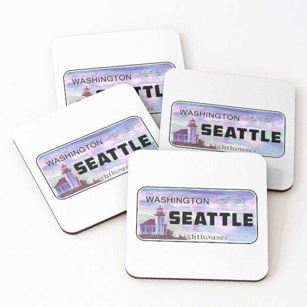 Artikelvorschau, Seattle Washington Nummernschild Leuchttürme entworfen und verkauft von DESTINATIONS DECAL DOS.