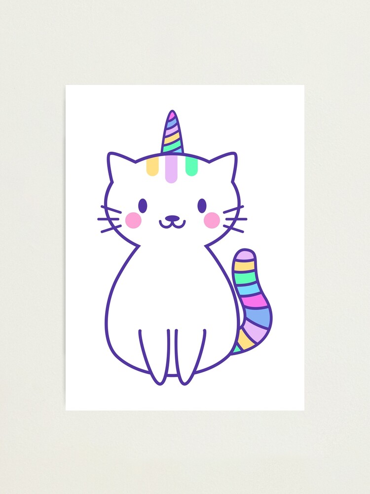 unicorn caticorn magical unicorn cat kitty kitten photographic print by etud1984 redbubble