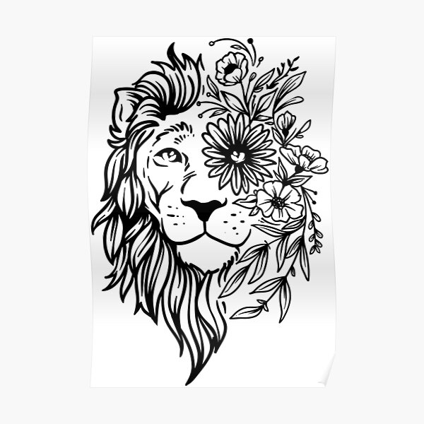 Download Boho Lion Poster By Jarkells Redbubble