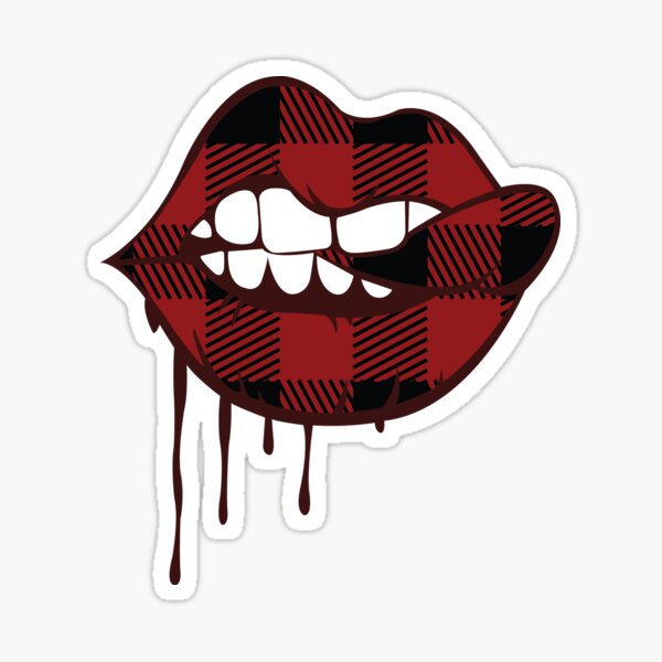 Checkered Lips Sticker