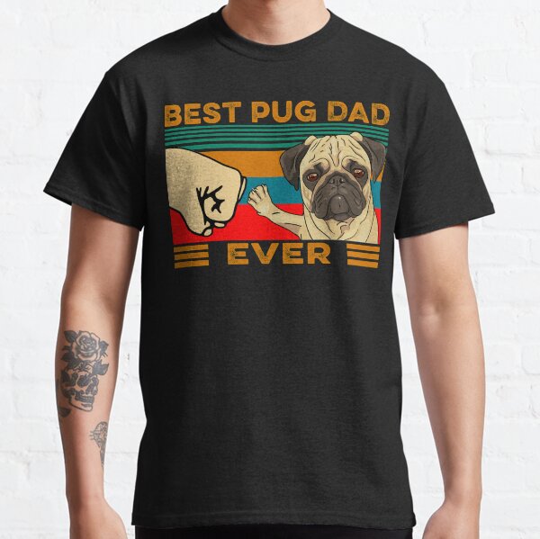Mejor pug papá nunca Camiseta clásica