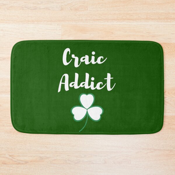 Item preview, Craic Addict Fun Irish design white print on green mask pin sticker  tshirt  tee designed and sold by denisetees.