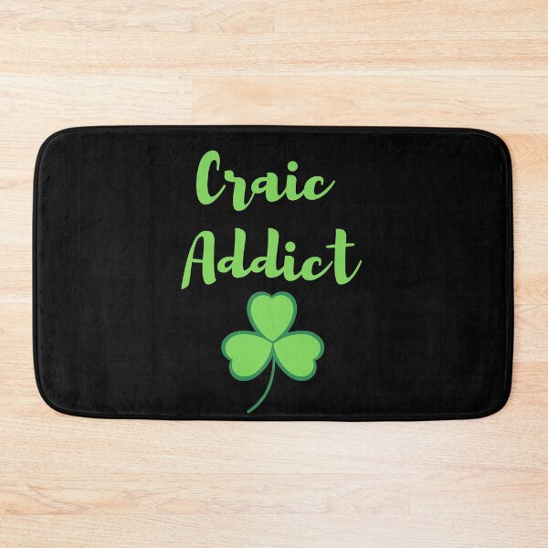 Item preview, Craic Addict Fun Irish design green print on black mask pin tshirt tee sticker designed and sold by denisetees.