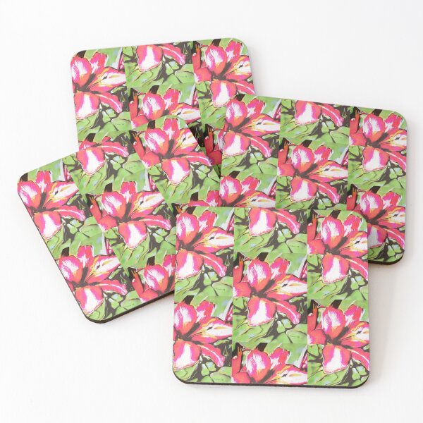 Item preview, stylized abstract red Lily flower   designed and sold by pollywolly.
