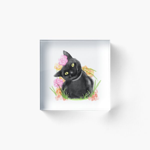 Spring Kitty Acrylic Block
