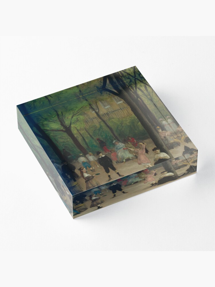 Alternate view of Luxembourg Gardens Oil Painting by William James Glackens Acrylic Block