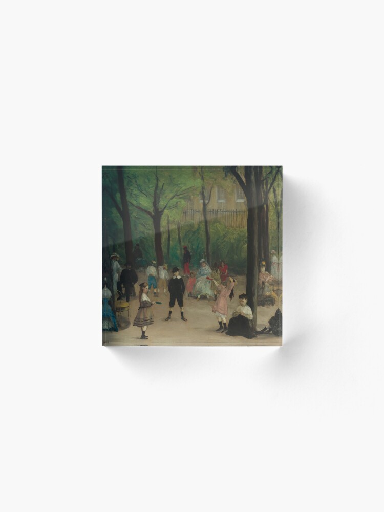 Alternate view of Luxembourg Gardens Oil Painting by William James Glackens Acrylic Block