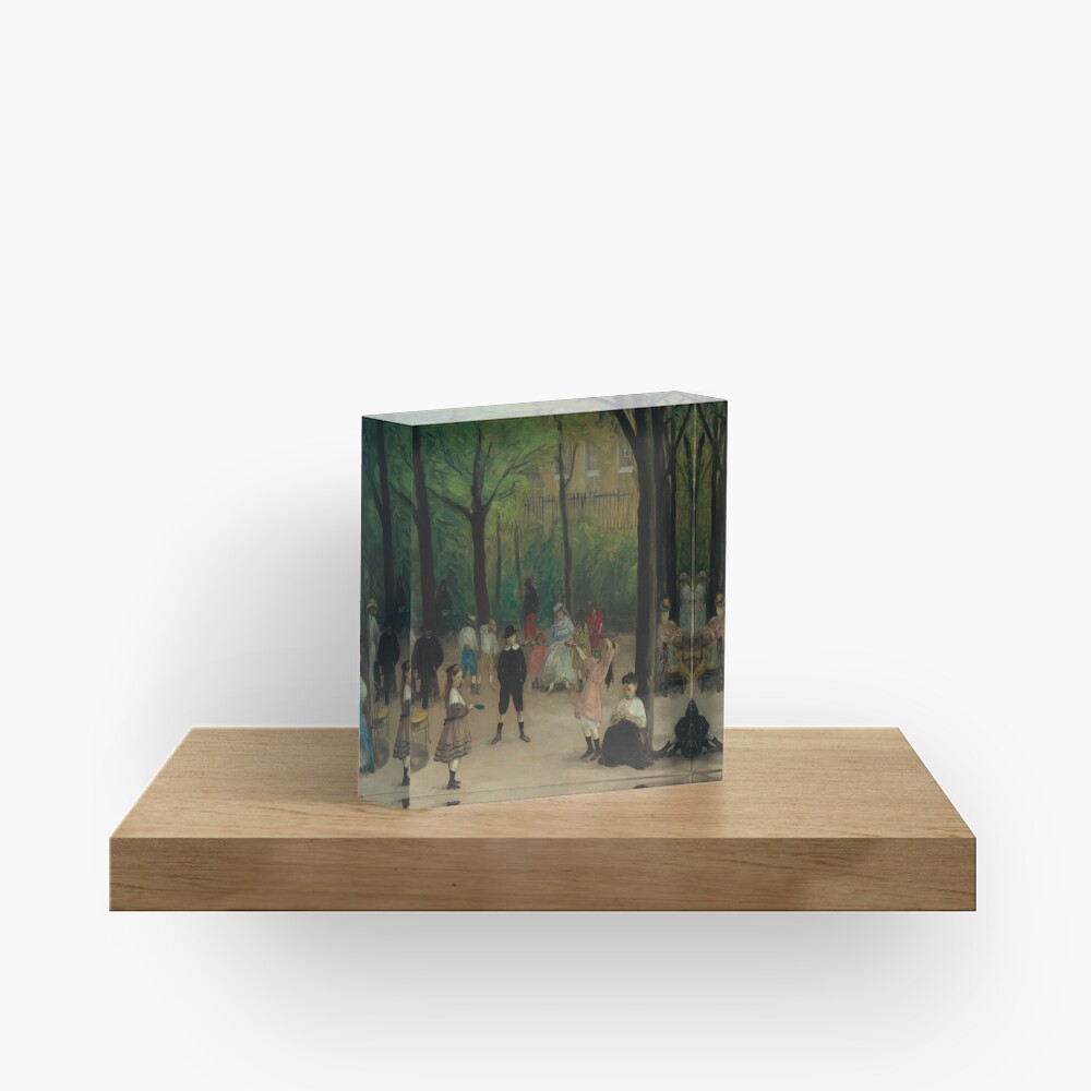 Luxembourg Gardens Oil Painting by William James Glackens Acrylic Block