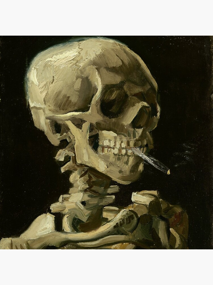 Skull of a Skeleton with Burning Cigarette by Vincent van Gogh by podartist