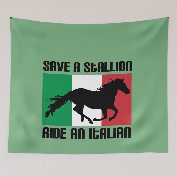Item preview, Save a Stallion Ride an Italian Flag Funny Italian Heritage Quote designed and sold by kiwi91.