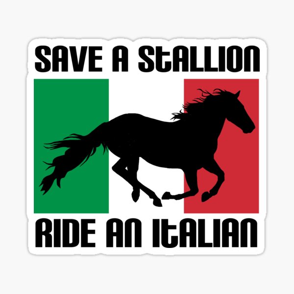 Item preview, Save a Stallion Ride an Italian Flag Funny Italian Heritage Quote designed and sold by kiwi91.