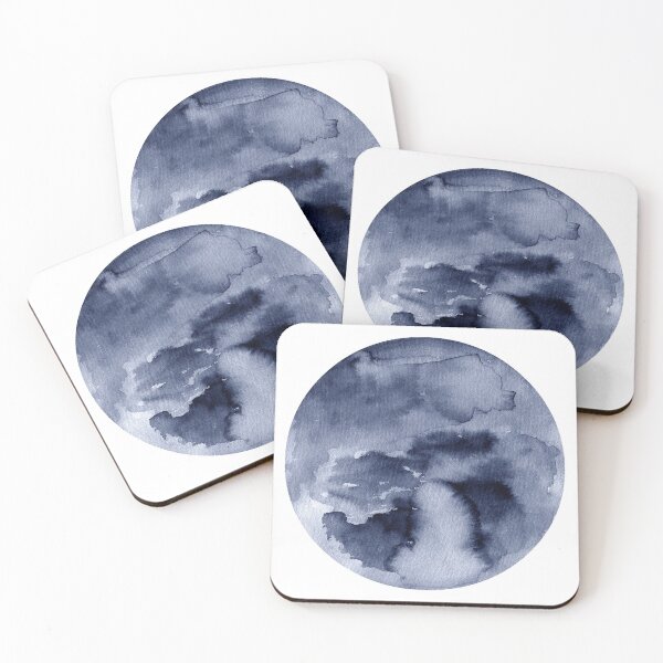 Item preview, Minimalist, Blue Abstract Watercolor Circle designed and sold by PandaAvenue.