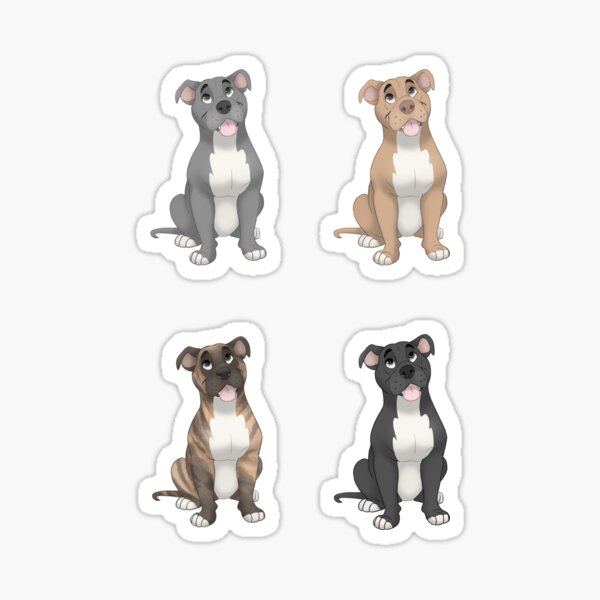Item preview, Pitbull sticker sheet fawn, black, blue, brindle designed and sold by Isa Bredt.