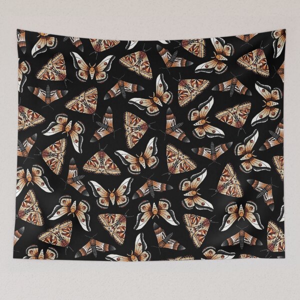 Item preview, Midnight Moths on Black designed and sold by TimorousEclectc.
